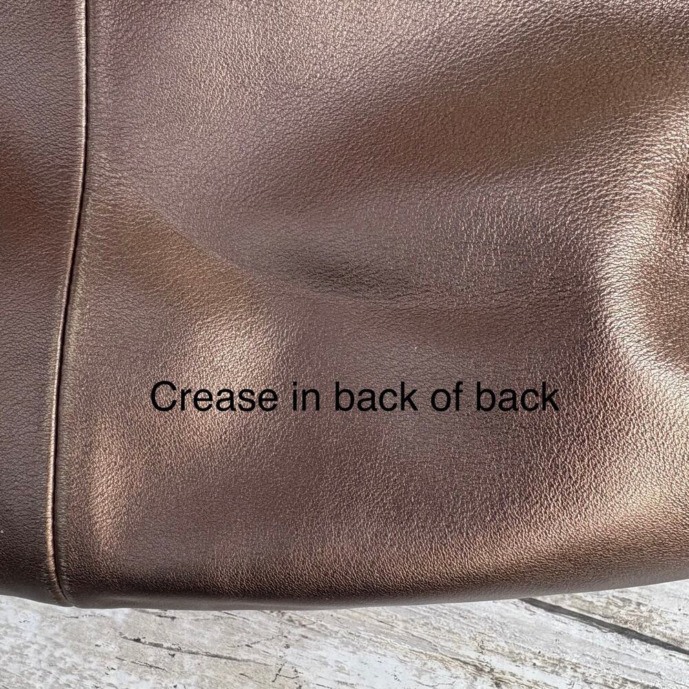 Coach Purse Soho Pleated Shoulder Bag Baguette Bronze Metallic F18217 - Picture 16 of 16